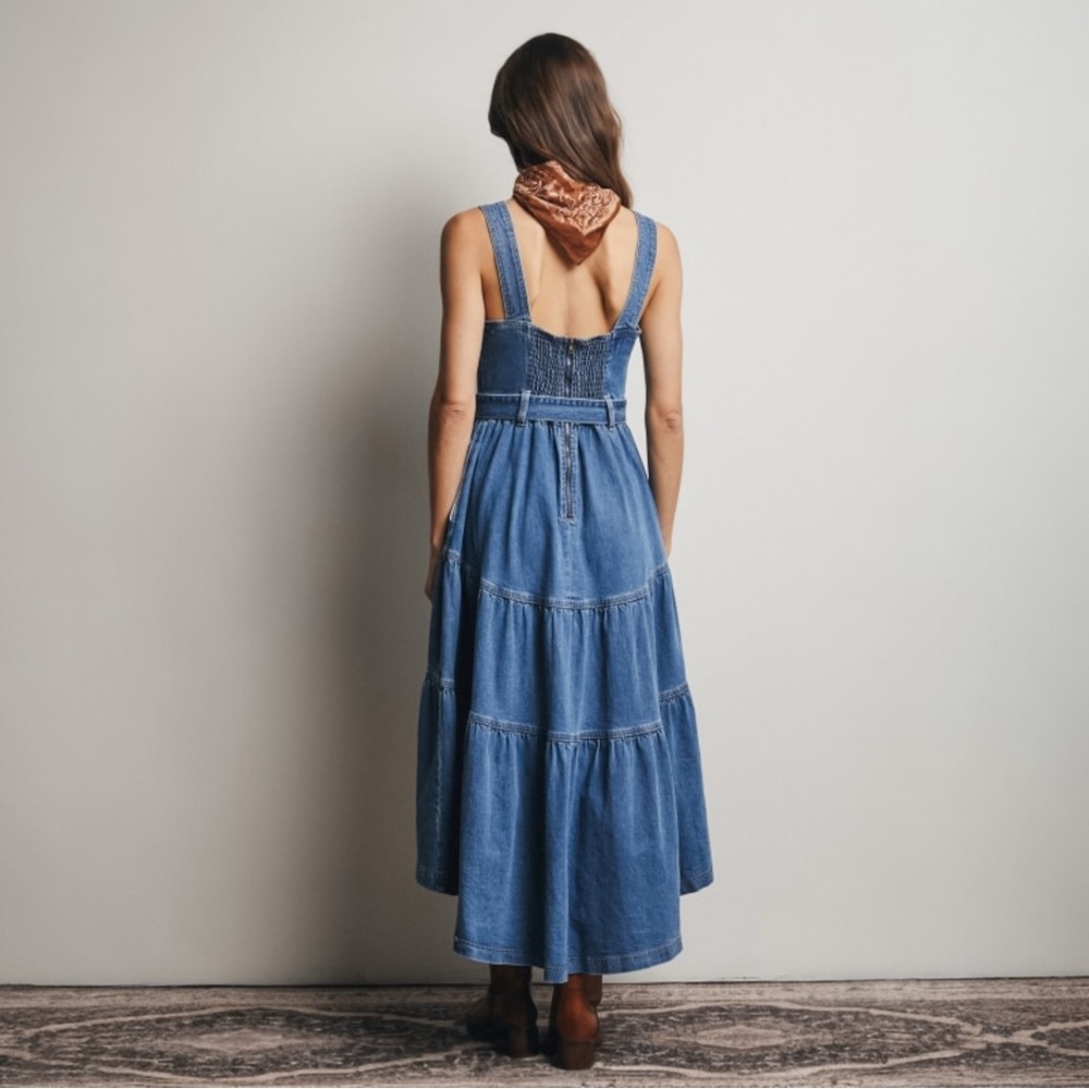 Forte Tiered Denim Western Maxi Dress - Picture 4 of 16